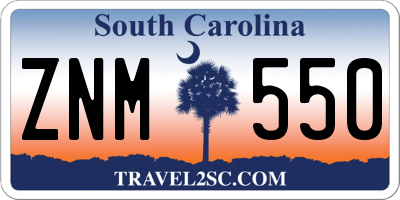 SC license plate ZNM550