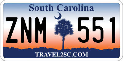 SC license plate ZNM551