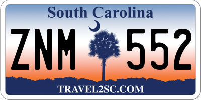 SC license plate ZNM552