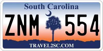 SC license plate ZNM554