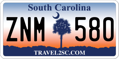 SC license plate ZNM580
