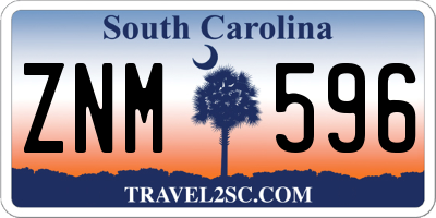 SC license plate ZNM596