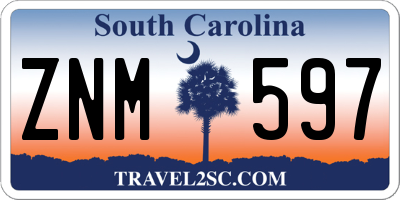 SC license plate ZNM597