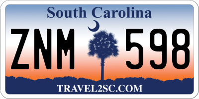 SC license plate ZNM598