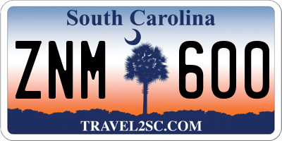 SC license plate ZNM600