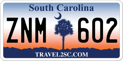 SC license plate ZNM602