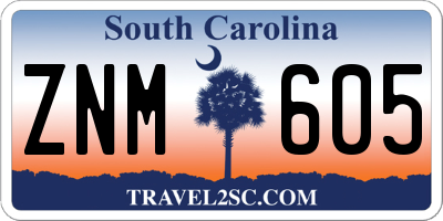 SC license plate ZNM605