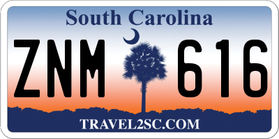 SC license plate ZNM616