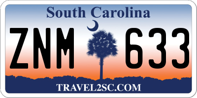 SC license plate ZNM633