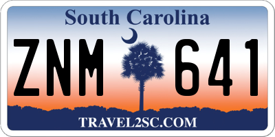 SC license plate ZNM641