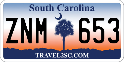 SC license plate ZNM653