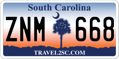 SC license plate ZNM668