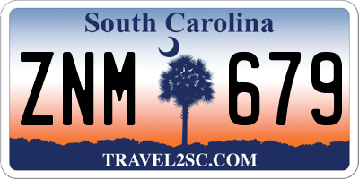 SC license plate ZNM679