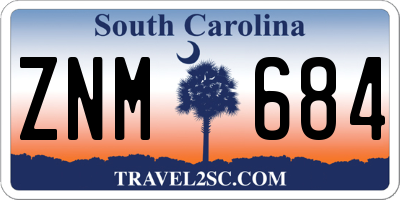 SC license plate ZNM684