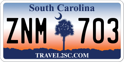 SC license plate ZNM703