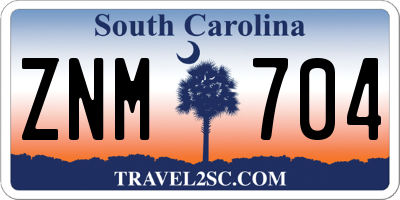 SC license plate ZNM704