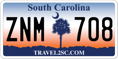 SC license plate ZNM708