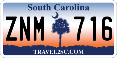SC license plate ZNM716