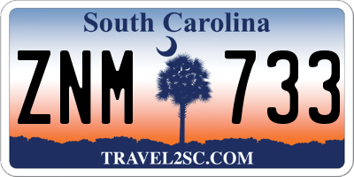 SC license plate ZNM733