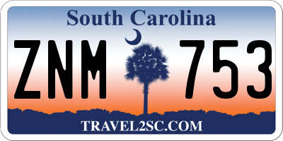 SC license plate ZNM753