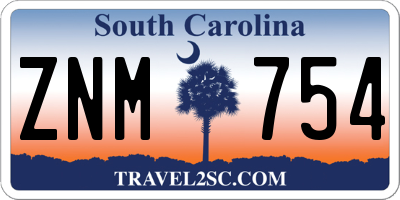 SC license plate ZNM754