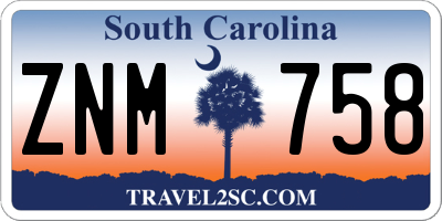 SC license plate ZNM758