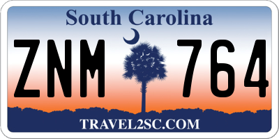 SC license plate ZNM764