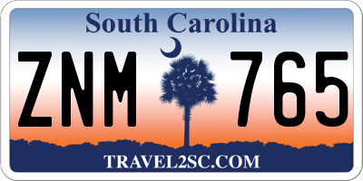 SC license plate ZNM765