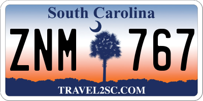 SC license plate ZNM767