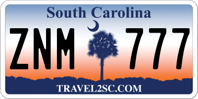 SC license plate ZNM777