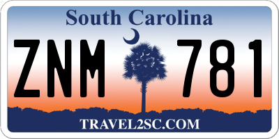 SC license plate ZNM781