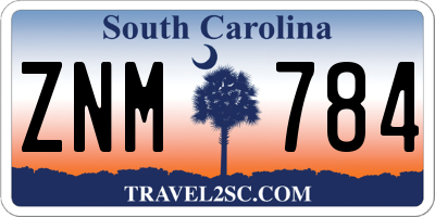 SC license plate ZNM784