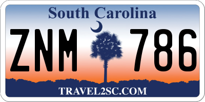 SC license plate ZNM786