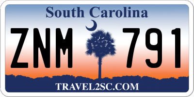 SC license plate ZNM791
