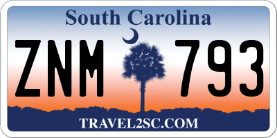 SC license plate ZNM793