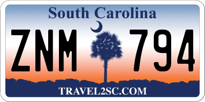 SC license plate ZNM794