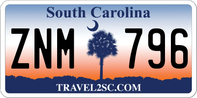 SC license plate ZNM796