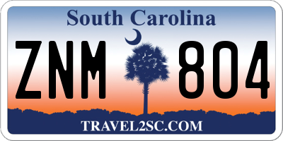 SC license plate ZNM804