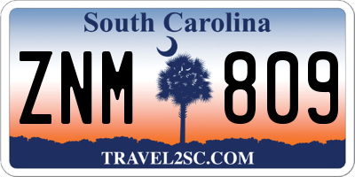 SC license plate ZNM809