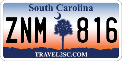 SC license plate ZNM816