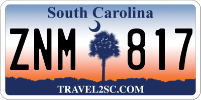 SC license plate ZNM817