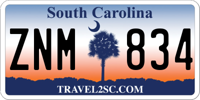 SC license plate ZNM834