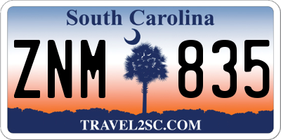 SC license plate ZNM835