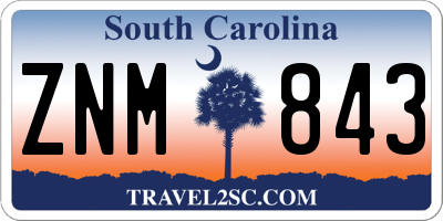 SC license plate ZNM843
