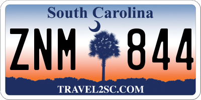 SC license plate ZNM844