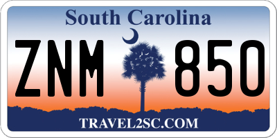 SC license plate ZNM850