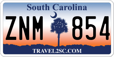 SC license plate ZNM854