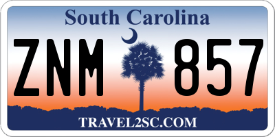 SC license plate ZNM857