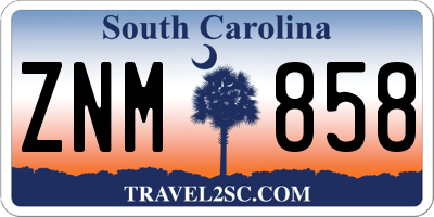 SC license plate ZNM858