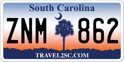 SC license plate ZNM862